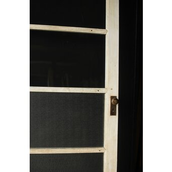 白いアンティークガラスドア　D186 