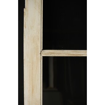 白いアンティークガラスドア　D186 