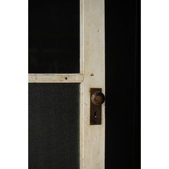 白いアンティークガラスドア　D186 