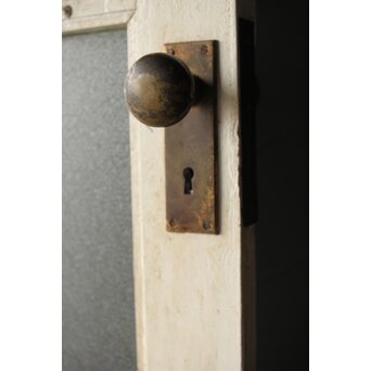 白いアンティークガラスドア　D186 