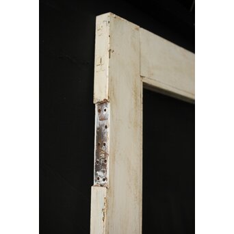 白いアンティークガラスドア　D186 