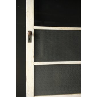 白いアンティークガラスドア　D186 