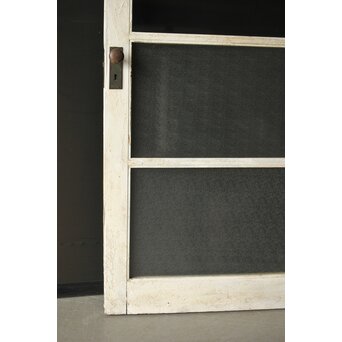 白いアンティークガラスドア　D186 