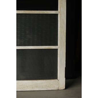 白いアンティークガラスドア　D186 