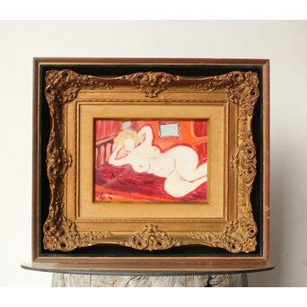油彩4号 裸婦 額装　Z312