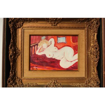 油彩4号 裸婦 額装　Z312 