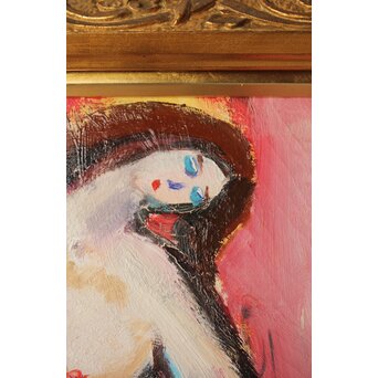 油彩 裸婦画 額装　Z313 