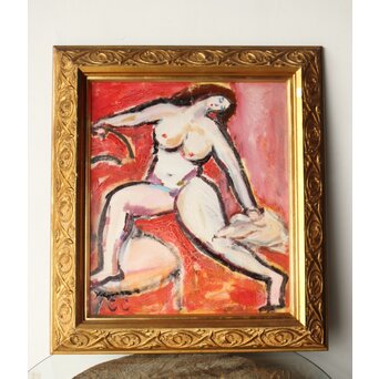 油彩 裸婦画 額装　Z313