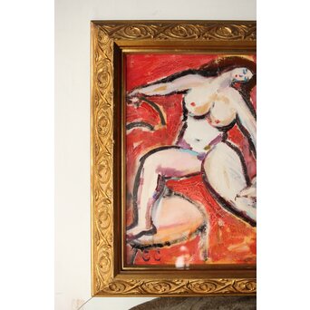 油彩 裸婦画 額装　Z313 