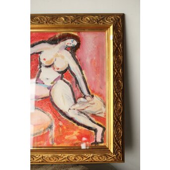 油彩 裸婦画 額装　Z313 