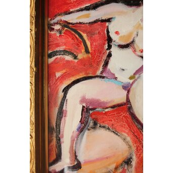 油彩 裸婦画 額装　Z313 