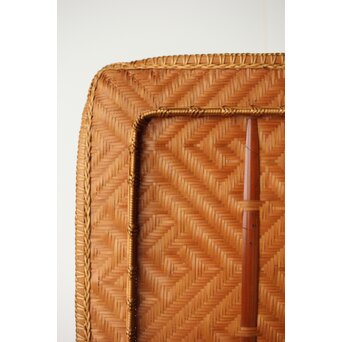 石川照雲 卍紋平竹籠　U304 