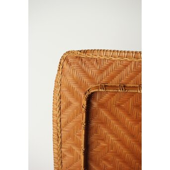 石川照雲 卍紋平竹籠　U304 