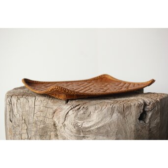 石川照雲 卍紋平竹籠　U304 