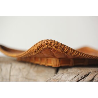 石川照雲 卍紋平竹籠　U304 