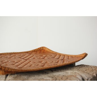 石川照雲 卍紋平竹籠　U304 