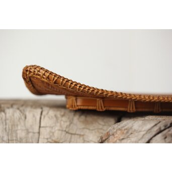 石川照雲 卍紋平竹籠　U304 