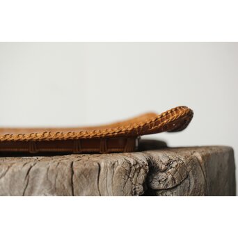 石川照雲 卍紋平竹籠　U304 