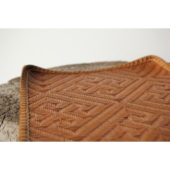 石川照雲 卍紋平竹籠　U304 