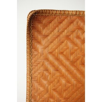 石川照雲 卍紋平竹籠　U304 