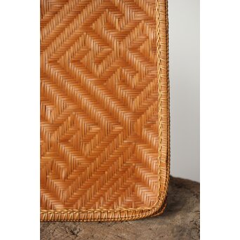 石川照雲 卍紋平竹籠　U304 