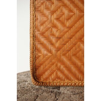 石川照雲 卍紋平竹籠　U304 