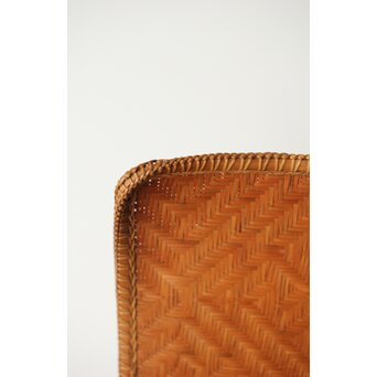 石川照雲 卍紋平竹籠　U304 