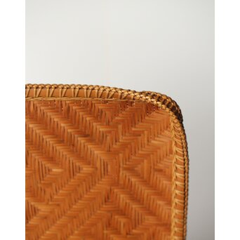 石川照雲 卍紋平竹籠　U304 