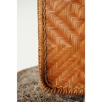 石川照雲 卍紋平竹籠　U304 