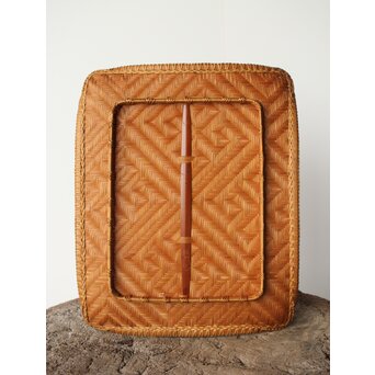 石川照雲 卍紋平竹籠　U304 