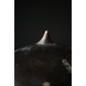 明清銅器写 鼎式三足 双耳古銅香炉 唐木蓋と台座　M327 