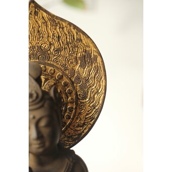 仏師 宮沢甲輔作 乾漆 如意輪観世音菩薩像 台座付　X367 