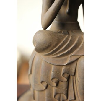 仏師 宮沢甲輔作 乾漆 如意輪観世音菩薩像 台座付　X367 