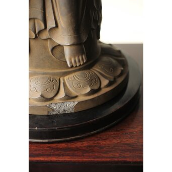 仏師 宮沢甲輔作 乾漆 如意輪観世音菩薩像 台座付　X367 