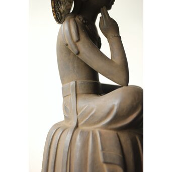 仏師 宮沢甲輔作 乾漆 如意輪観世音菩薩像 台座付　X367 