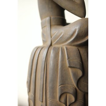 仏師 宮沢甲輔作 乾漆 如意輪観世音菩薩像 台座付　X367 