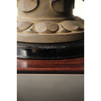 仏師 宮沢甲輔作 乾漆 如意輪観世音菩薩像 台座付　X367 