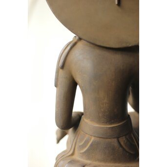 仏師 宮沢甲輔作 乾漆 如意輪観世音菩薩像 台座付　X367 