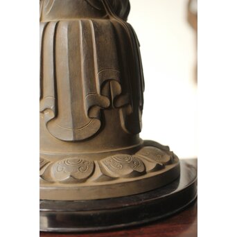 仏師 宮沢甲輔作 乾漆 如意輪観世音菩薩像 台座付　X367 