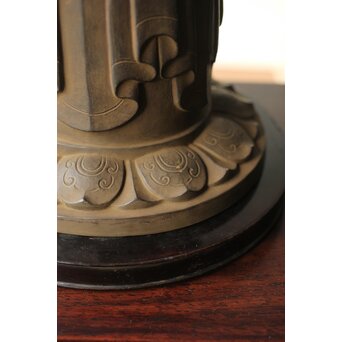 仏師 宮沢甲輔作 乾漆 如意輪観世音菩薩像 台座付　X367 