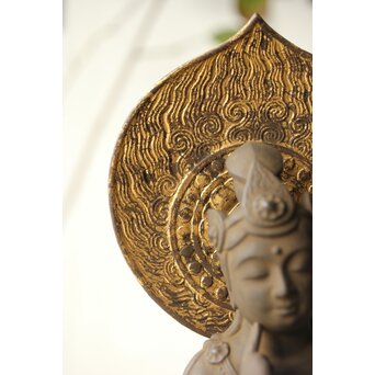 仏師 宮沢甲輔作 乾漆 如意輪観世音菩薩像 台座付　X367 