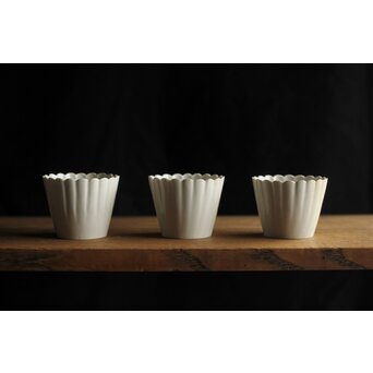 古伊万里白磁 小振菊型向付 3客1組　P352