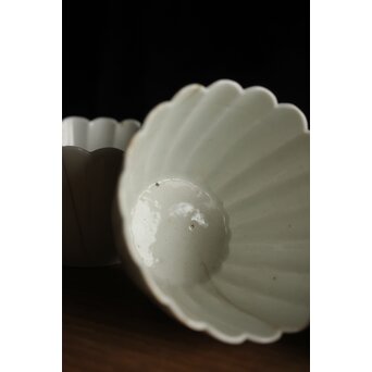 古伊万里白磁 大振菊型向付 5客1組　P353 