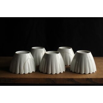 古伊万里白磁 大振菊型向付 5客1組　P353 