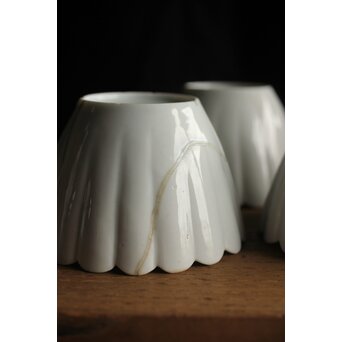 古伊万里白磁 大振菊型向付 5客1組　P353 