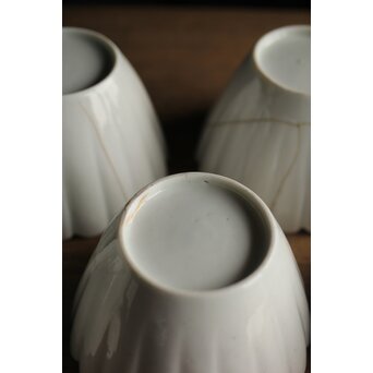 古伊万里白磁 大振菊型向付 5客1組　P353 