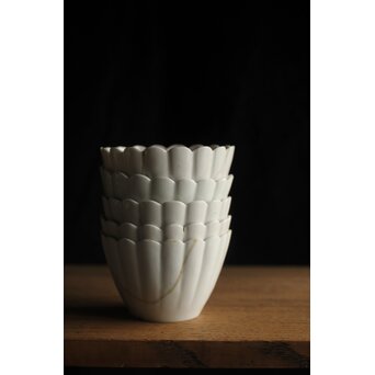 古伊万里白磁 大振菊型向付 5客1組　P353 