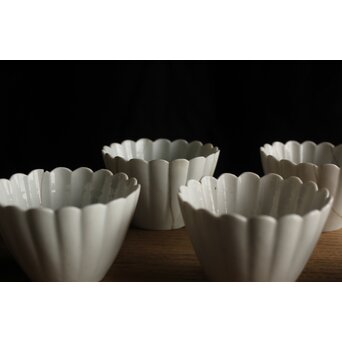 古伊万里白磁 大振菊型向付 5客1組　P353 