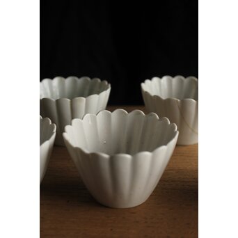 古伊万里白磁 大振菊型向付 5客1組　P353 