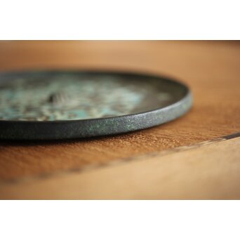 倣 戦国 青銅器 トルコ石金銀象嵌 銅錯金松石珍獣紋古鏡/銅鏡　M328 